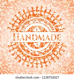 Handmade orange mosaic emblem
