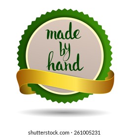 Handmade. Original custom hand lettering. Handmade calligraphy, vector. Illustration for logo, brochure and other printing projects.