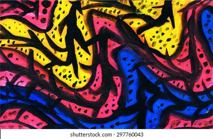 Handmade painting background. Colorful Vector illustration.