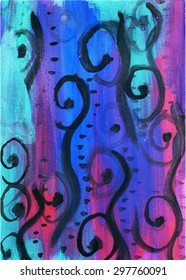 Handmade painting background. Colorful Vector illustration.