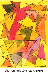 Handmade painting background. Colorful Vector illustration.