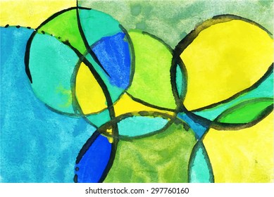 Handmade painting background. Colorful Vector illustration.
