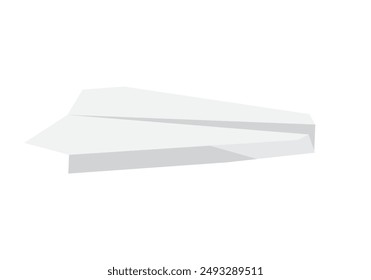 Handmade paper plane flying, folded airplane as letter and message symbol vector illustration