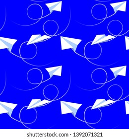 Handmade paper plane vector pattern set in flat style isolated from background. Origami plane collection.