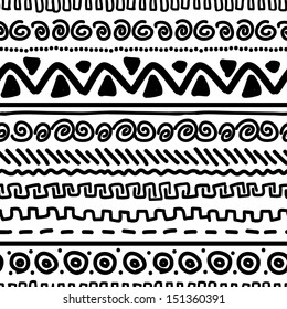 Handmade pattern with ethnic geometric ornament for your design