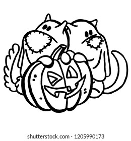 Handmade pen drawing. Suitable for coloring books. Vector comes with transparent backing.