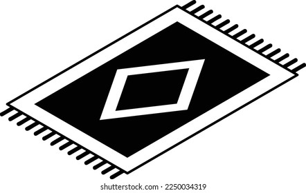 Handmade Pile or rug Vector isometric Icon Design, Interior design Symbol, Home Office decoration Sign, Residential and Commercial Decor Elements stock illustration, Floor Carpet Concept