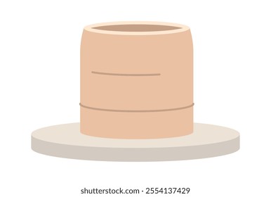 Handmade pottery ceramic vessel vector illustration