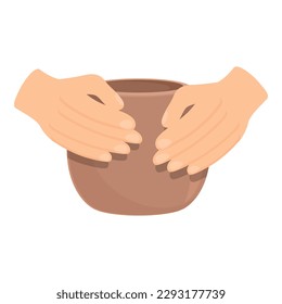 Handmade pottery icon cartoon vector. Art workshop. Studio potter