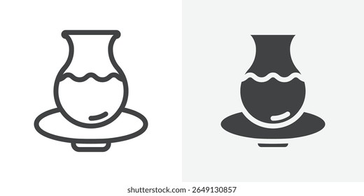 Handmade pottery icon Outline vector sign