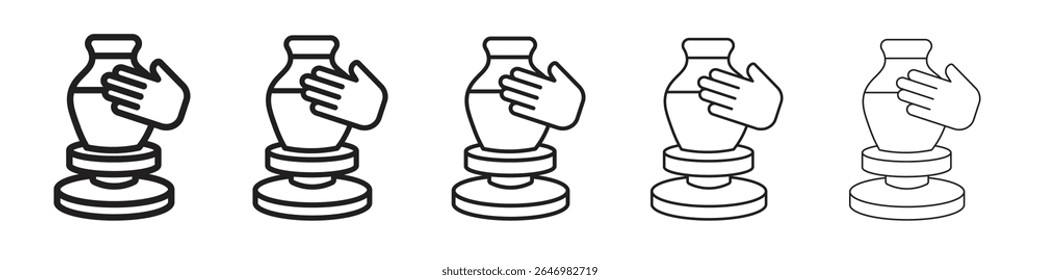 Handmade pottery icon thin flat outline style vector sign