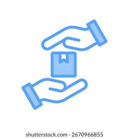 Handmade Product Icon blue Vector Illustration