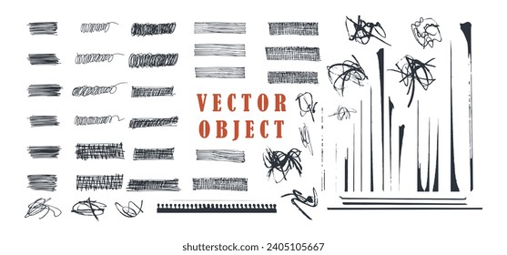 Handmade products. Completely vector and different. This elements that can be used to create any design. Vector brush type object.
