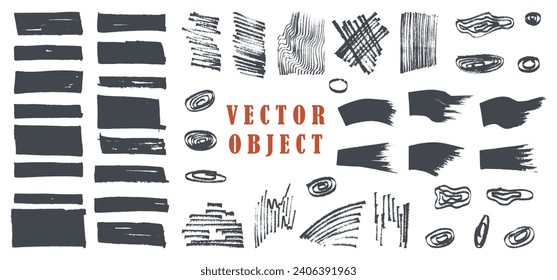 Handmade products. Completely vector and different. This elements that can be used to create any design. Vector brush type object.