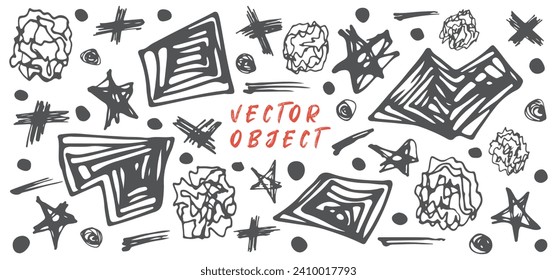 Handmade products. Completely vector and different. This elements that can be used to create any design. Vector brush type object