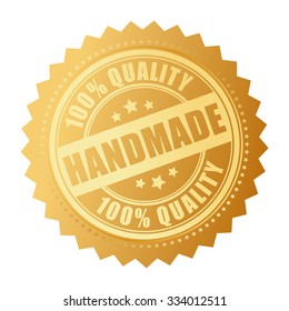 Handmade quality product icon isolated on white background
