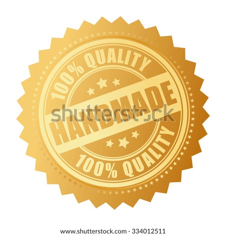 Handmade quality product icon isolated on white background