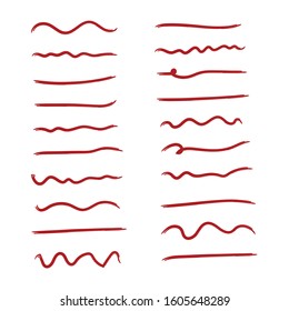 Handmade Red Underline Set Vector