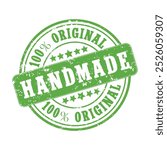 Handmade rubber ink stamp vector isolated on a white background