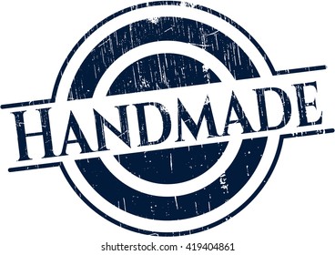 Handmade rubber stamp with grunge texture