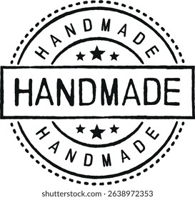 Handmade rubber stamp. Isolated vector illustration.