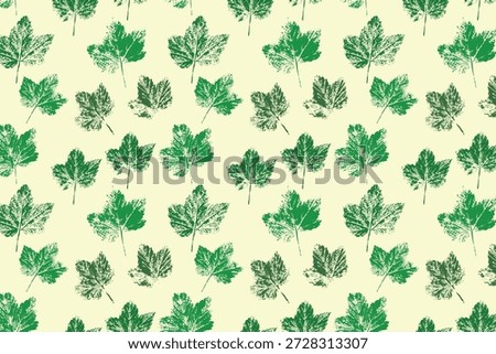 Handmade Seamless Leaf Imprint Pattern with Organic Botanical Texture