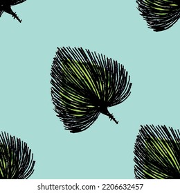 Handmade seamless leaf pattern for multiple usage