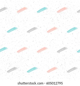 Handmade seamless pattern background. Abstract blue, grey and pink colored pattern for card, invitation, wallpaper, album, scrapbook, holiday wrapping paper, textile fabric, garment, t-shirt etc