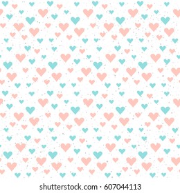 Handmade seamless pattern background. Abstract blue, grey and pink colored pattern for card, invitation, wallpaper, album, scrapbook, holiday wrapping paper, textile fabric, garment, t-shirt etc