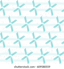 Handmade seamless pattern background. Abstract blue, grey and pink colored pattern for card, invitation, wallpaper, album, scrapbook, holiday wrapping paper, textile fabric, garment, t-shirt etc