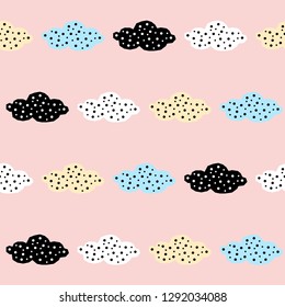 Handmade seamless pattern. Childish craft swatch for birthday card, baby nappy, wallpaper, school party advertising, shop sale poster, holiday wrapping paper, textile, bag print etc.