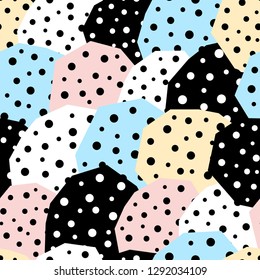 Handmade seamless pattern. Childish craft swatch for birthday card, baby nappy, wallpaper, school party advertising, shop sale poster, holiday wrapping paper, textile, bag print etc.
