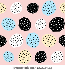 Handmade seamless pattern. Childish craft swatch for birthday card, baby nappy, wallpaper, school party advertising, shop sale poster, holiday wrapping paper, textile, bag print etc.

