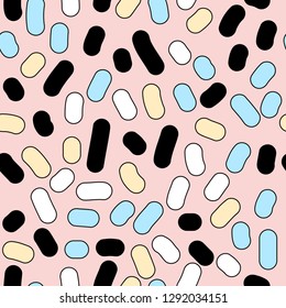 Handmade seamless pattern. Childish craft swatch for birthday card, baby nappy, wallpaper, school party advertising, shop sale poster, holiday wrapping paper, textile, bag print etc.