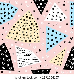 Handmade seamless pattern. Childish craft swatch for birthday card, baby nappy, wallpaper, school party advertising, shop sale poster, holiday wrapping paper, textile, bag print etc.
