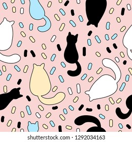 Handmade seamless pattern. Childish craft swatch for birthday card, baby nappy, wallpaper, school party advertising, shop sale poster, holiday wrapping paper, textile, bag print etc.
