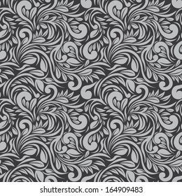 Handmade Seamless Repeat Swirl Floral Pattern Curl Fashion Wallpaper