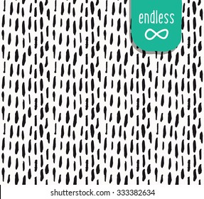 Handmade seamless texture - dashed line drawn by pen. Perfect as background for greeting cards, business cards, covers, and more. 