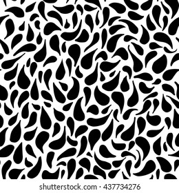 Handmade seamless texture - monochrome  drop pattern drawn by pen. Perfect as background for greeting cards, business cards, covers, and more. Vector Illustration. 