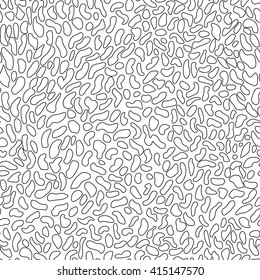 Handmade seamless texture - monochrome  irregular oval pattern drawn by pen. Perfect as background for greeting cards, business cards, covers, and more. Vector Illustration. 