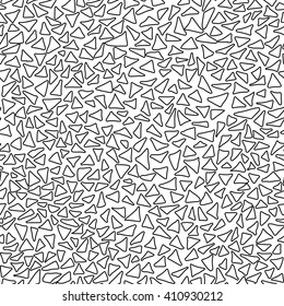 Handmade seamless texture - monochrome triangle pattern drawn by pen. Perfect as background for greeting cards, business cards, covers, and more. Vector Illustration. 