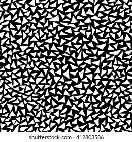 Handmade seamless texture - monochrome triangle pattern drawn by pen. Perfect as background for greeting cards, business cards, covers, and more. Vector Illustration. 