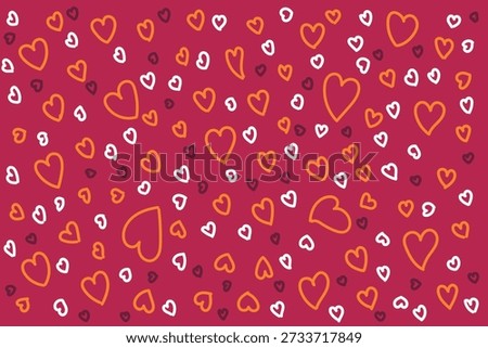 Handmade seamless Valentine's Day pattern with multiple heart, can be used for social media, gift paper print, gift card etc
