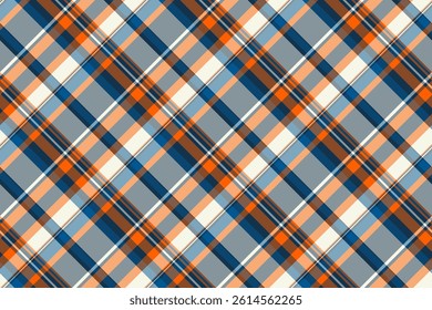 Handmade seamless vector plaid, figure pattern check tartan. Many textile background texture fabric in orange and pastel colors palette.
