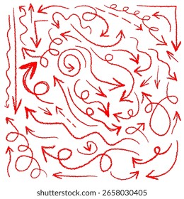 Handmade set of arrows. hand drawn. Not AI, Vector illustration.