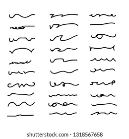 Handmade Set Underline Different Shapes / Illustration