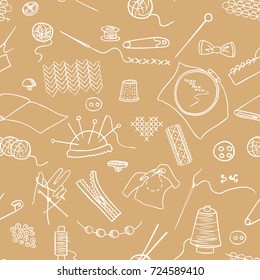 handmade sewing seamless vector pattern
