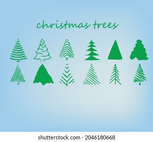 Handmade sketch of a Christmas tree. Vector illustration