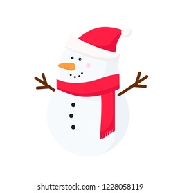 Handmade snowman with carrot instead of nose. Cute, character, handmade. Winter activity concept. Can be used for topics like December, character, tradition