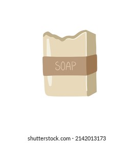 Handmade soap bar, vector illustration. 